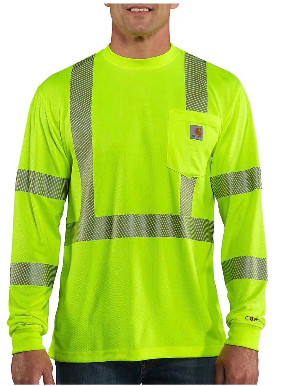 Carhartt HV Force Relaxed Long Sleeve Class 3 T-Shirt Bright Lime - 3XL